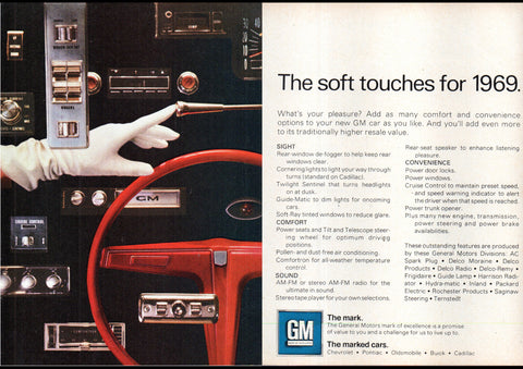 1969 GM GENERAL MOTORS VEHICLE ACCESSORIES USA AD ART PRINT POSTER