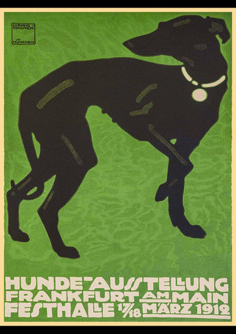 1912 FRANKFURT DOG SHOW VINTAGE TRAVEL AD REPRO ART PRINT POSTER