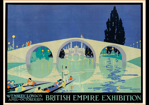 1924 BRITISH EMPIRE EXHIBITION ENGLAND VINTAGE TRAVEL AD ART PRINT POSTER