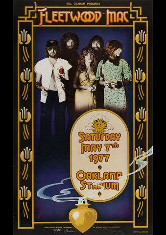 FLEETWOOD MAC OAKLAND STADIUM 1977 VINTAGE CONCERT POSTER REPRINT