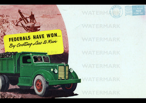 1948 FEDERAL DUMP TRUCK USA AD ART PRINT POSTER