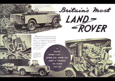 1948 LAND ROVER UK ENGLISH AD ART PRINT POSTER