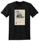 1949 HARLEY DAVIDSON HYDRA GLIDE MOTORCYCLE USA AD TSHIRT