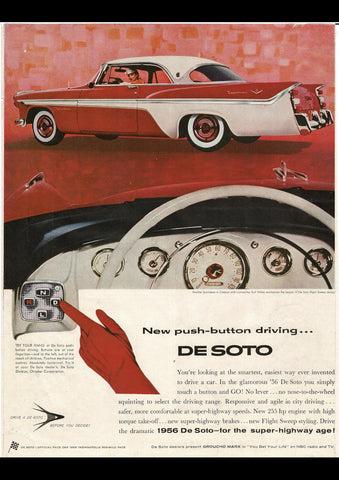 1950 DESOTO SEDAN CHRYSLER CORPORATION USA AD ART PRINT POSTER