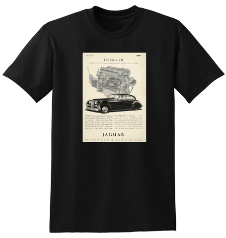 1951 JAGUAR MARK VII SALOON ENGLISH UK AD TSHIRT