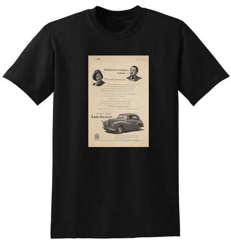 1951 LANCHESTER FOURTEEN SALOON ENGLISH UK AD TSHIRT