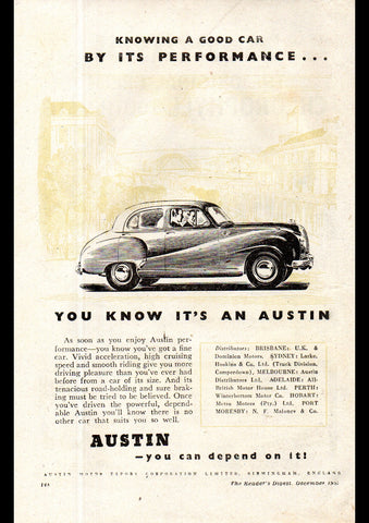 1953 AUSTIN A70 HEREFORD SALOON AUSSIE REPRO AD ART PRINT POSTER