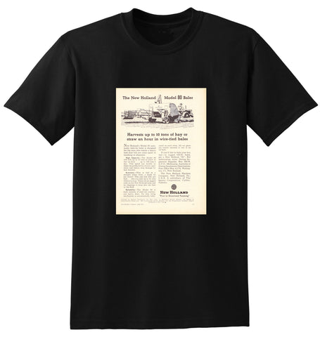 1953 NEW HOLLAND MODEL 80 BALER TRACTORS AUSSIE AD TSHIRT