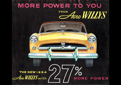 1954 AERO WILLYS USA REPRO AD ART PRINT POSTER