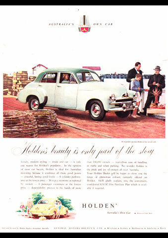 1954 FJ HOLDEN SEDAN AUSSIE REPRO AD ART PRINT POSTER