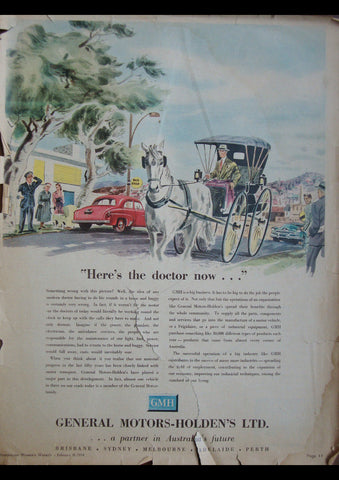 1954 GMH GENERAL MOTORS HOLDEN LTD AUSSIE REPRO AD ART PRINT POSTER