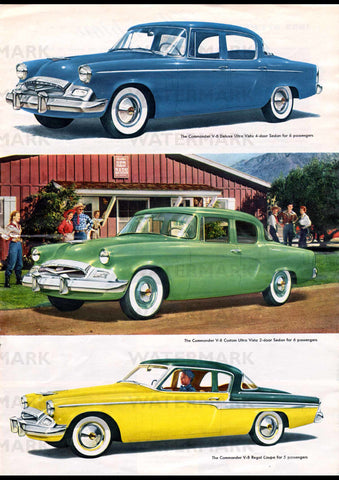 1955 STUDEBAKER COMMANDER ULTRA VISTA USA REPRO AD ART PRINT POSTER