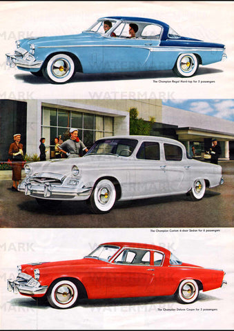 1955 STUDEBAKER CHAMPION USA REPRO AD ART PRINT POSTER