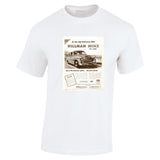 1956 HILLMAN MINX DELUXE SEDAN ROOTES GROUP AUSSIE AD TSHIRT
