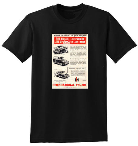1956 INTERNATIONAL HARVESTER AR-110 PIKC-UP AR-112 PANEL VAN AUSSIE AD TSHIRT
