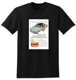 1956 JOHNSONS J-WAX CAR WAX PLYMOUTH CHRYSLER USA AD TSHIRT