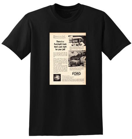 1956 WORLD WIDE FORD TRUCKS BRITAIN 5 CWT THAMES VAN ENGLISH UK AD TSHIRT