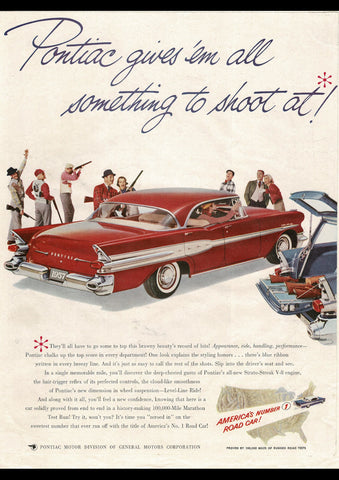 1957 PONTIAC STAR CHIEF SPORT SEDAN & WAGON USA REPRO AD ART PRINT POSTER