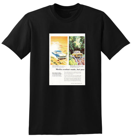 1957 WORLD WIDE FORD CARS CUSTOMLINE PREFECT MERCURY TAUNUS INTERNATIONAL AD TSHIRT