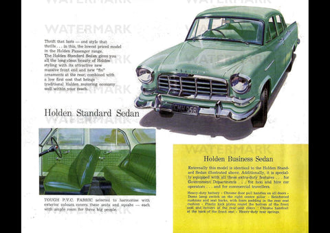 1958 FC HOLDEN STANDARD SEDAN AUSSIE REPRO AD ART PRINT POSTER