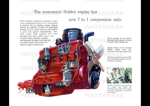 1958 FC HOLDEN ENGINE AUSSIE REPRO AD ART PRINT POSTER