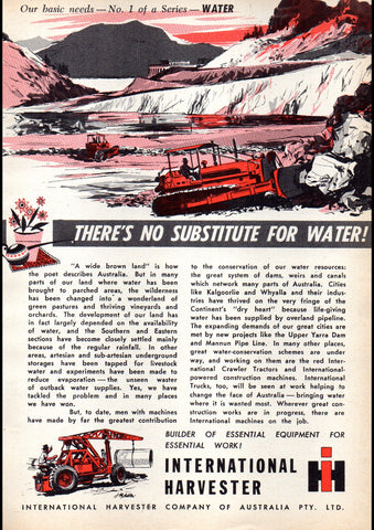 1958 INTERNATIONAL HARVESTER OUR BASIC NEEDS #1 AUSSIE REPRO AD ART PRINT POSTER