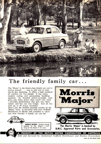 1958 MORRIS MAJOR & MINOR 1000 AUSSIE REPRO AD ART PRINT POSTER