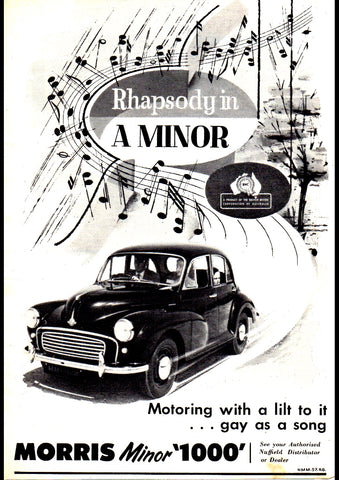 1958 MORRIS MINOR BMC AUSSIE REPRO AD ART PRINT POSTER
