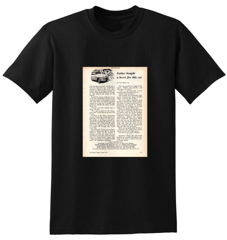 1958 SIMCA ARONDE FATHER BOUGHT A BERET FOR HIS CAR AUSSIE AD TSHIRT