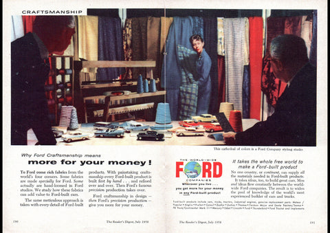 1958 WORLD WIDE FORD COMPANIES CRAFTMANSHIP AUSSIE REPRO AD ART PRINT POSTER