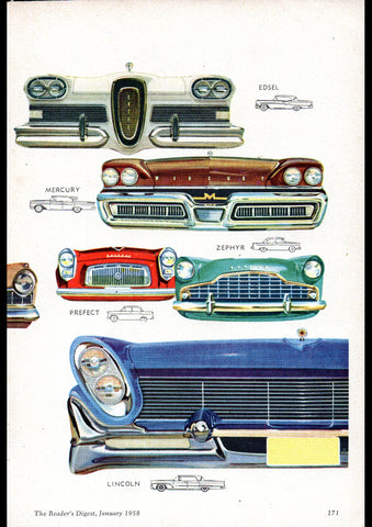 1958 WORLD WIDE FORD COMPANIES FRONT VIEW OF YOUR FUTURE REPRO AD ART PRINT POSTER
