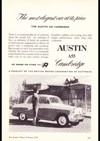 1959 AUSTIN A55 CAMBRIDGE BMC AUSSIE AD ART PRINT POSTER