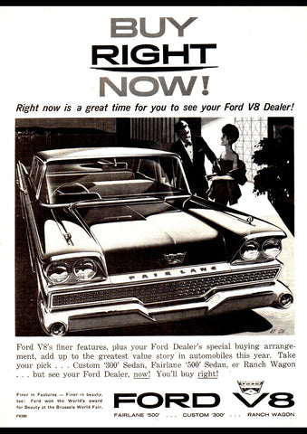 1959 FORD FAIRLANE 500 AUSSIE AD ART PRINT POSTER