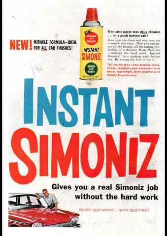 1959 INSTANT SIMONIZ CAR PAINT WAX CHRYSLER DESOTO FIREFLITE WAGON AD ART PRINT POSTER