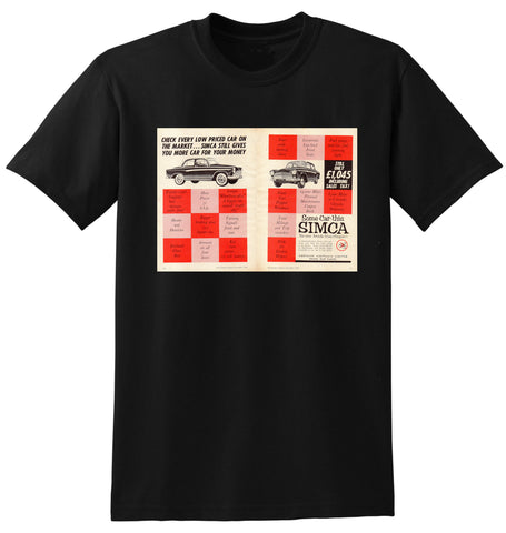 1960 CHRYSLER SIMCA ARONDE SEDAN AUSSIE AD TSHIRT