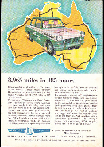 1960 STANDARD TRIUMPH HERALD AUSSIE AD ART PRINT POSTER