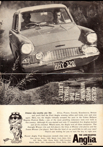 1961 FORD ANGLIA AUSSIE AD ART PRINT POSTER