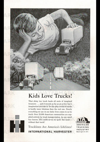 1961 INTERNATIONAL HARVESTER TRUCK INDUSTRY LIFELINE USA REPRO AD ART PRINT POSTER