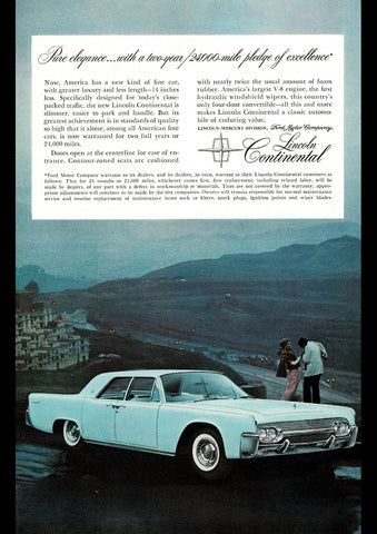 1961 LINCOLN CONTINENTAL 4 DOOR FORD USA AD ART PRINT POSTER