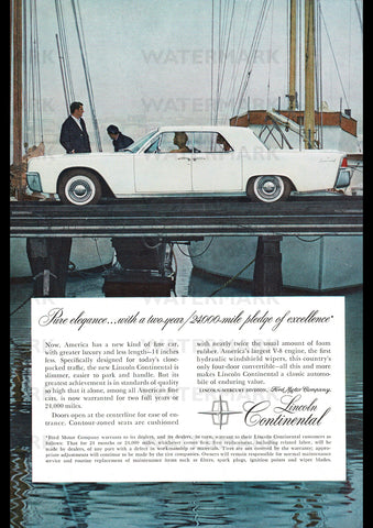1961 LINCOLN CONTINENTAL 4 DOOR FORD USA REPRO AD ART PRINT POSTER