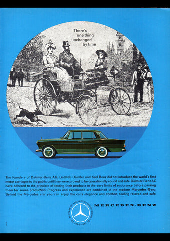 1961 MERCEDES BENZ 190C 190DC W110 75 YEARS OF ENGINEERING INTERNATIONAL AD ART PRINT POSTER