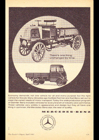 1961 MERCEDES BENZ COMMERCIALS TRUCK 75 YEARS INTERNATIONAL AD ART PRINT POSTER