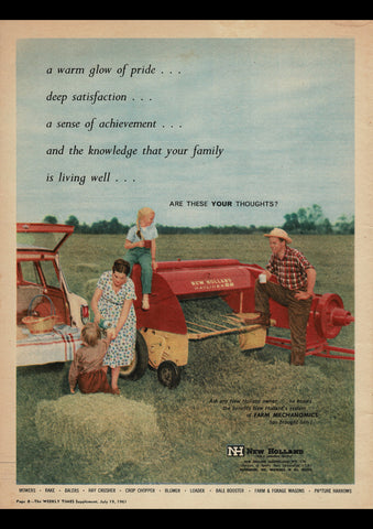 1961 NEW HOLLAND FARM EQUIPMENT AUSSIE AUSTRALIAN AD ART PRINT POSTER