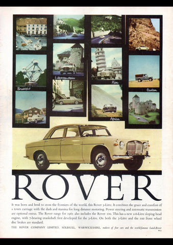 1961 ROVER P4 100 & P5 3 LITRE SALOON AUSSIE AUSTRALIAN AD ART PRINT POSTER