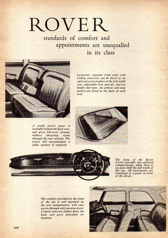 1961 ROVER P5 3 LITRE 6 CYLINDER MARK 1 SALOON AUSSIE AUSTRALIAN AD ART PRINT POSTER
