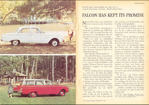 1961 XK FORD FALCON SEDAN WAGON AUSSIE AD ART PRINT POSTER