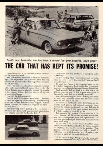 1961 XK FORD FALCON SEDAN & WAGON AUSSIE AD ART PRINT POSTER
