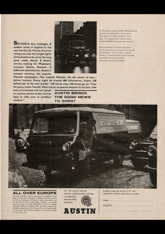 1962 AUSTIN WEK 100 LORRY TRUCK & VAN INTERNATIONAL AD ART PRINT POSTER