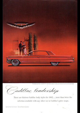 1962 CADILLAC SEDAN DE VILLE USA AD ART PRINT POSTER