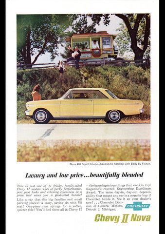 1962 CHEVROLET CHEVY II NOVA SPORT COUPE USA AD ART PRINT POSTER